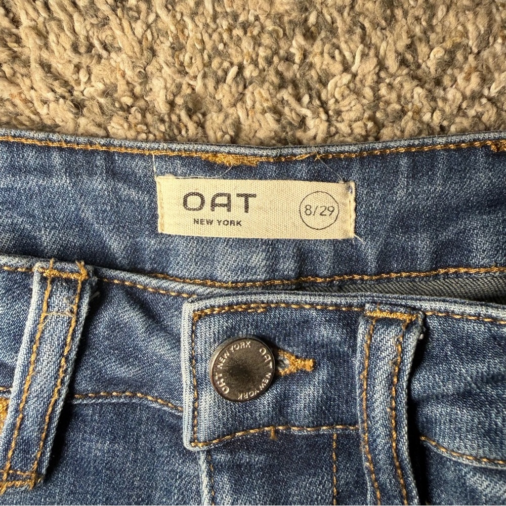 OAT New York EverStretch High Rise Wide Leg Crop Jeans size 8 - Picture 2 of 3